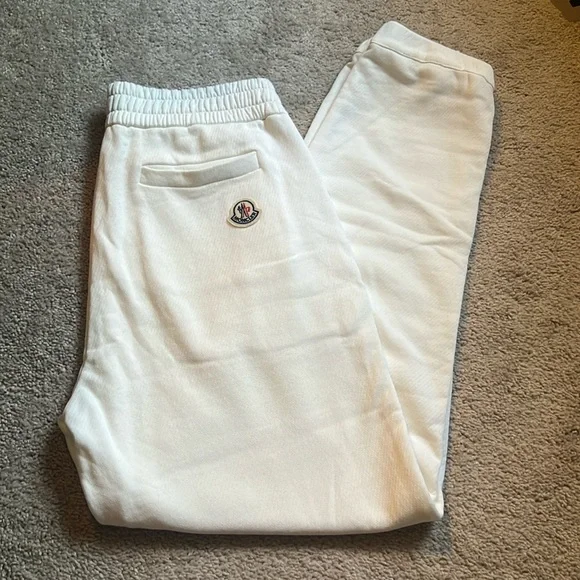 Ladies MONCLER white jogger pants. AUTHENTIC - Picture 1 of 8